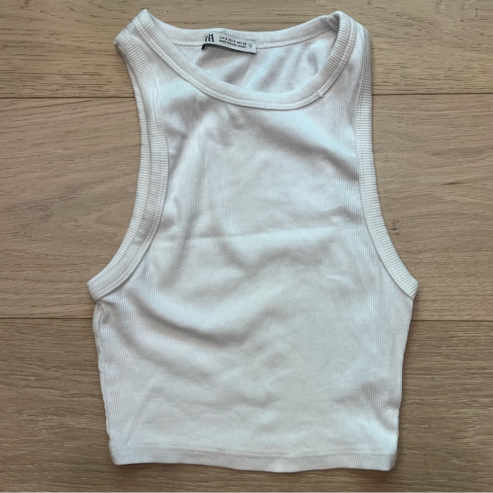 Zara essentials crop tank top